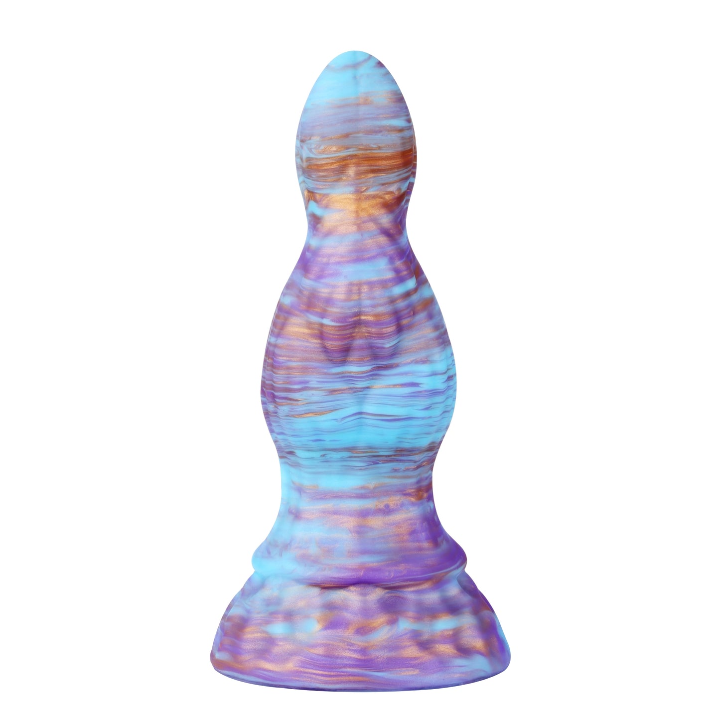21cm Astro Fantasy Dildo met Zuignap | Vibrerende Bolvormige Ontwerp in Paars, Blauw en Goud |.