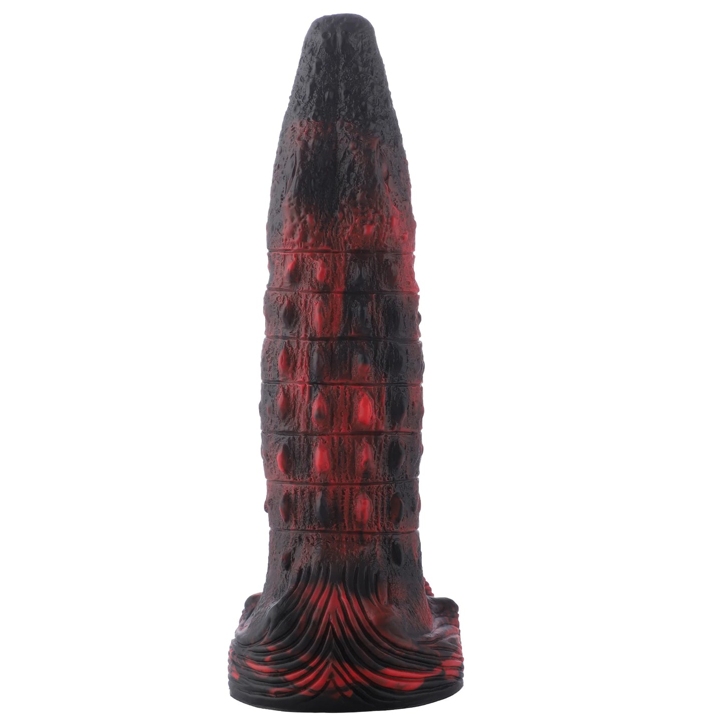 Wildolo Fantasy Crocodilly Black Silicone Suction Cup Dildo 23 cm - Scale-Like Texture and Nodules.