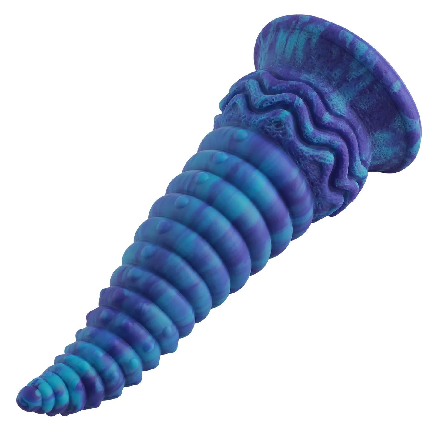 24 cm Blue Anal Spiral Fantasy Suction Cup Dildo | Wildolo Realistic Glow in the Dark Anal Fantasy.