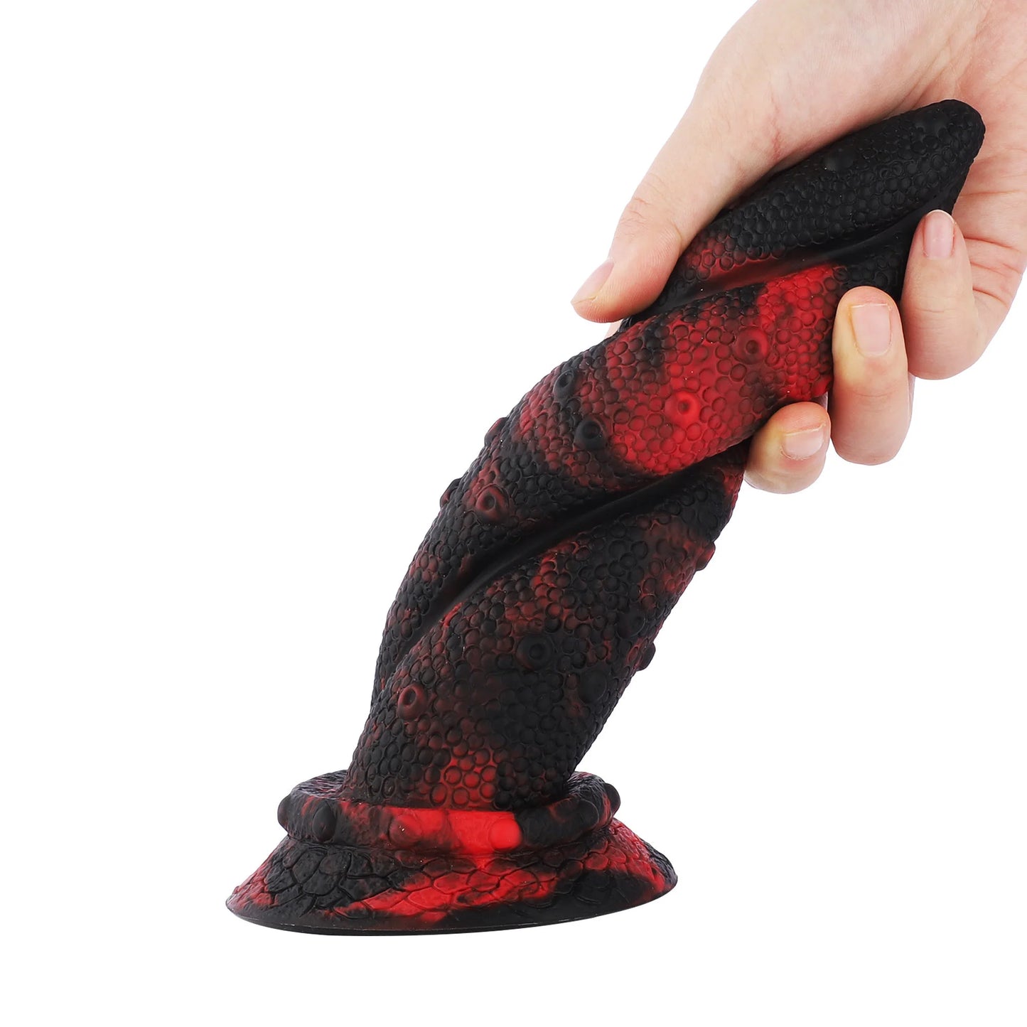 Fantasy Monster Dildo With Suction Cup 21 cm Braid Snake - Realistic Silicone Toy for Intense.