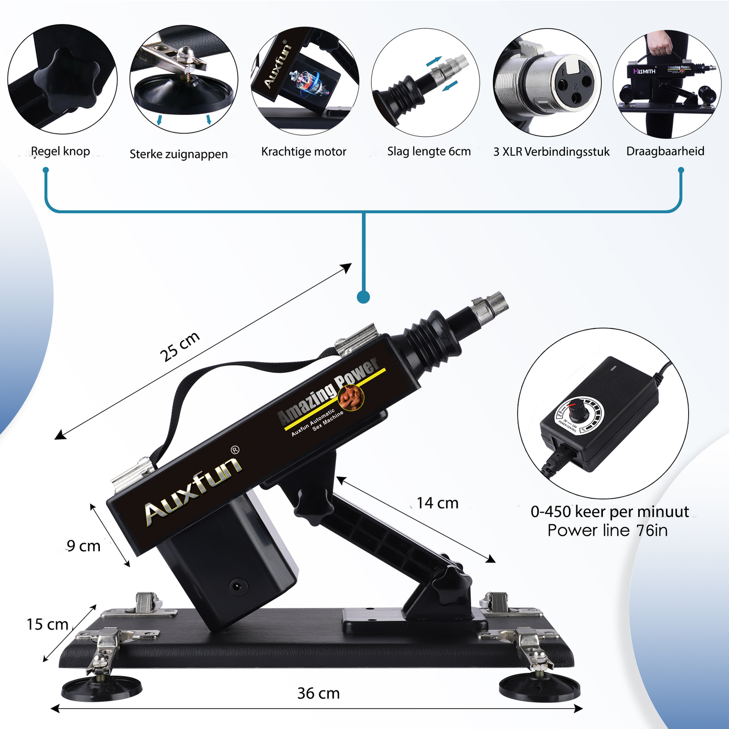 Auxfun® Basic Sex Machine - Package Lorenzo With Dildos and Accessories