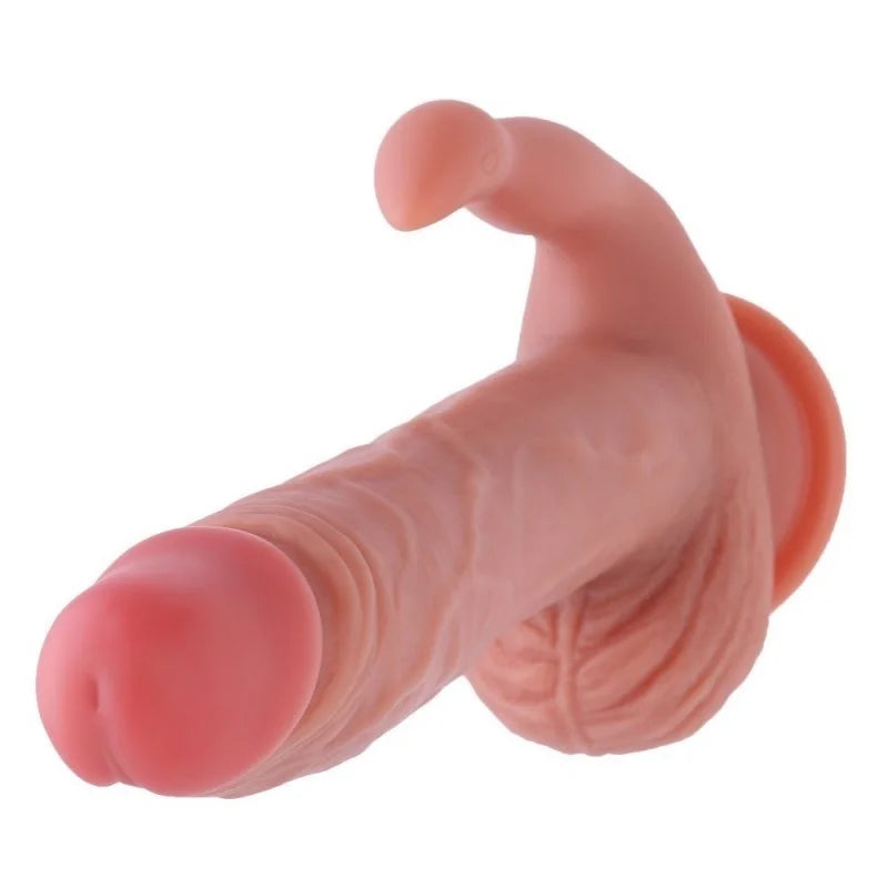 Silicone Suction Cup Rabbit Dildo 21 cm - Intense Pleasure with Clitoris Stimulation and Strong.