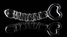 Luxury Glass Dildo with Handle, 21 cm Length, Spiral Structure, and Bulbous Head - Intense Pleasure.