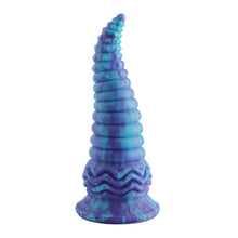 24 cm Blue Anal Spiral Fantasy Suction Cup Dildo | Wildolo Realistic Glow in the Dark Anal Fantasy.